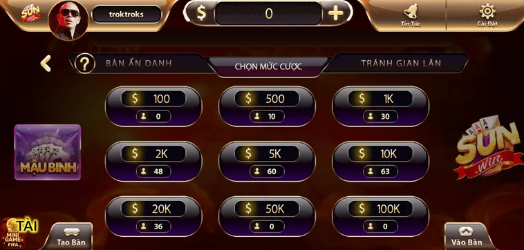 Trải Nghiệm Sức Hấp Dẫn Cực Đỉnh Của Hệ Thống Mậu Binh Tại SunWin