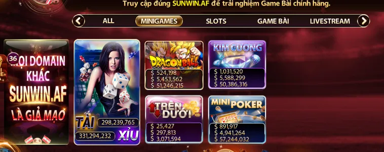 Sảnh Minigame SunWin Sân Chơi Giải Trí Đỉnh Cao Với Cơ Hội Thắng Lớn Mỗi Ngày